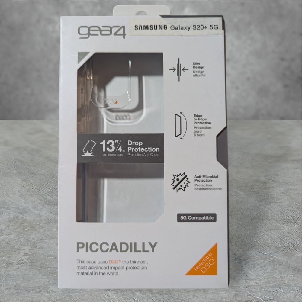 A8 Gear4 Piccadilly D30 Case for Samsung Galaxy S20+ 5G - Clear With Blue Edge